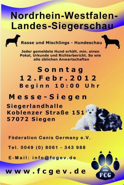 Nordrheinwestfalen - Siegerschau für alle Hunde am 12. Febr. 2012 Siegerlandhal - Rassehunde Australian Kelpie - Siegen